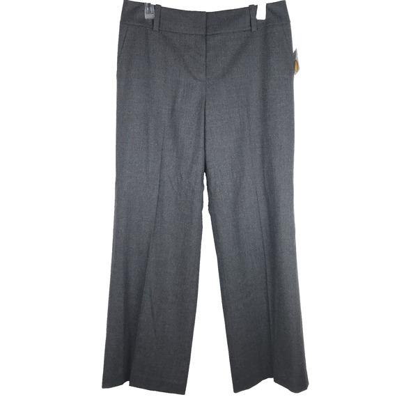 NWT Talbots Petite Mid Rise Dress Pants Straight Leg Wool Lined Gray Pockets 10P - Picture 1 of 9